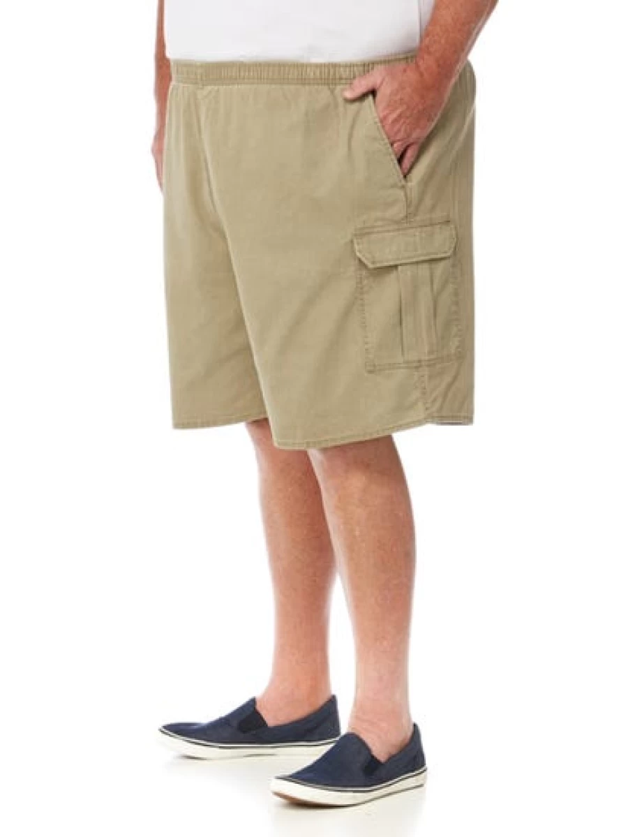 Lowes Men's Beige Ruggers Original Pigment Dyed Cargo Shorts - Durable & Stylish Casual Wear
