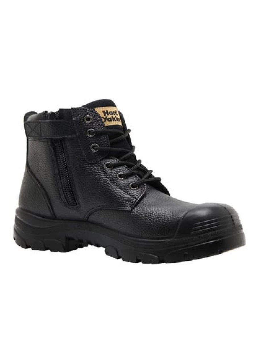 Lowes Men's Hard Yakka Black Gravel Side Zip Work Boots