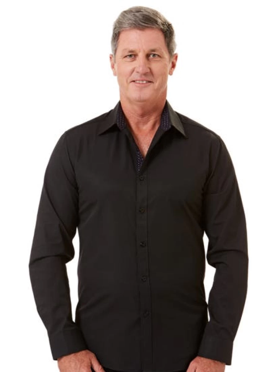 Lowes Men's Black Dobby Dress Shirt - Premium Formal Wear