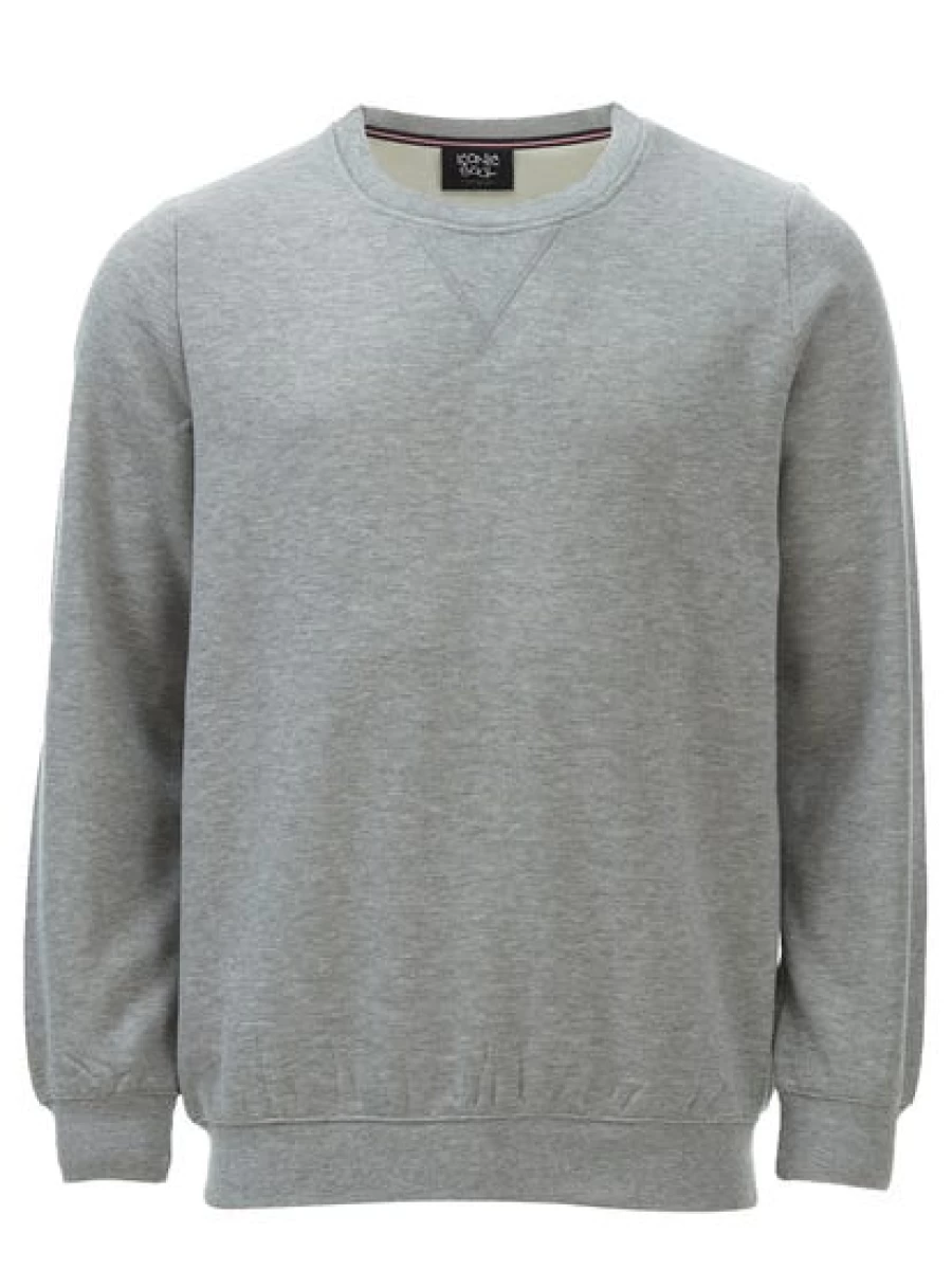 Iconic Soul Men's Grey Fleece Crewneck Sweatshirt - Soft Comfort Pullover