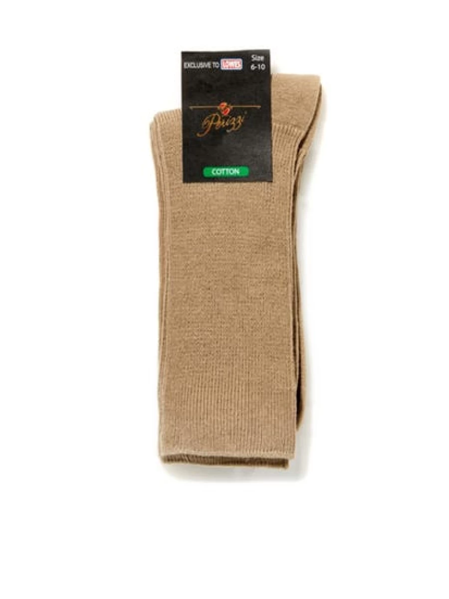 Perizzi Men's Plain Cotton Socks in Fawn - Comfortable Casual Wear