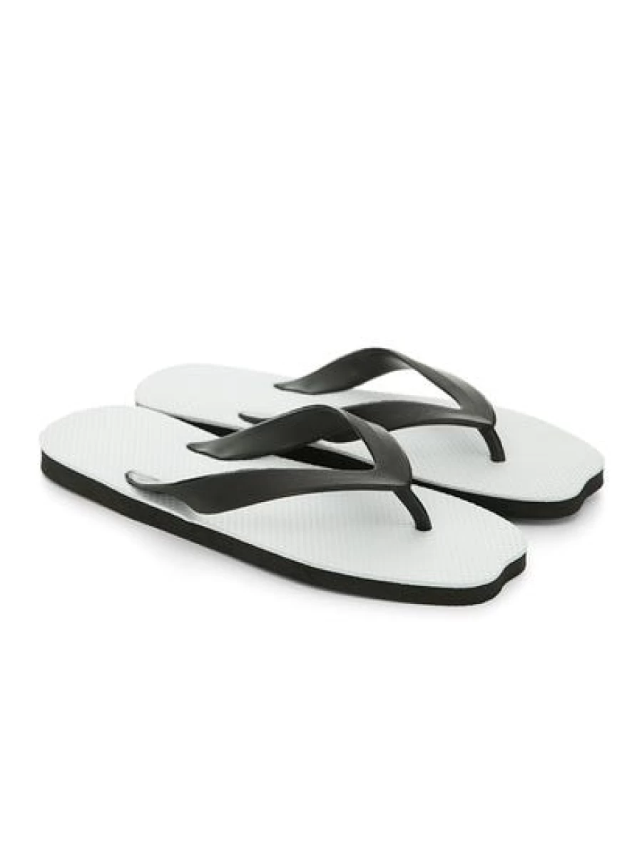 Iconic Soul Men's Plugger Thongs - White & Black Comfortable Sandals