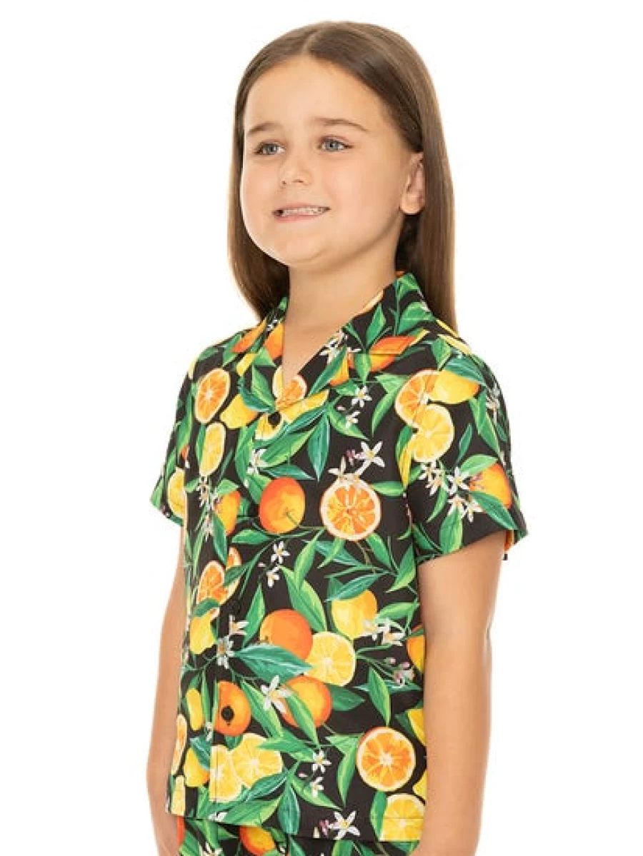 Pacifica Kids' Orange Capri Short Sleeve Shirt - Matching Top for Children