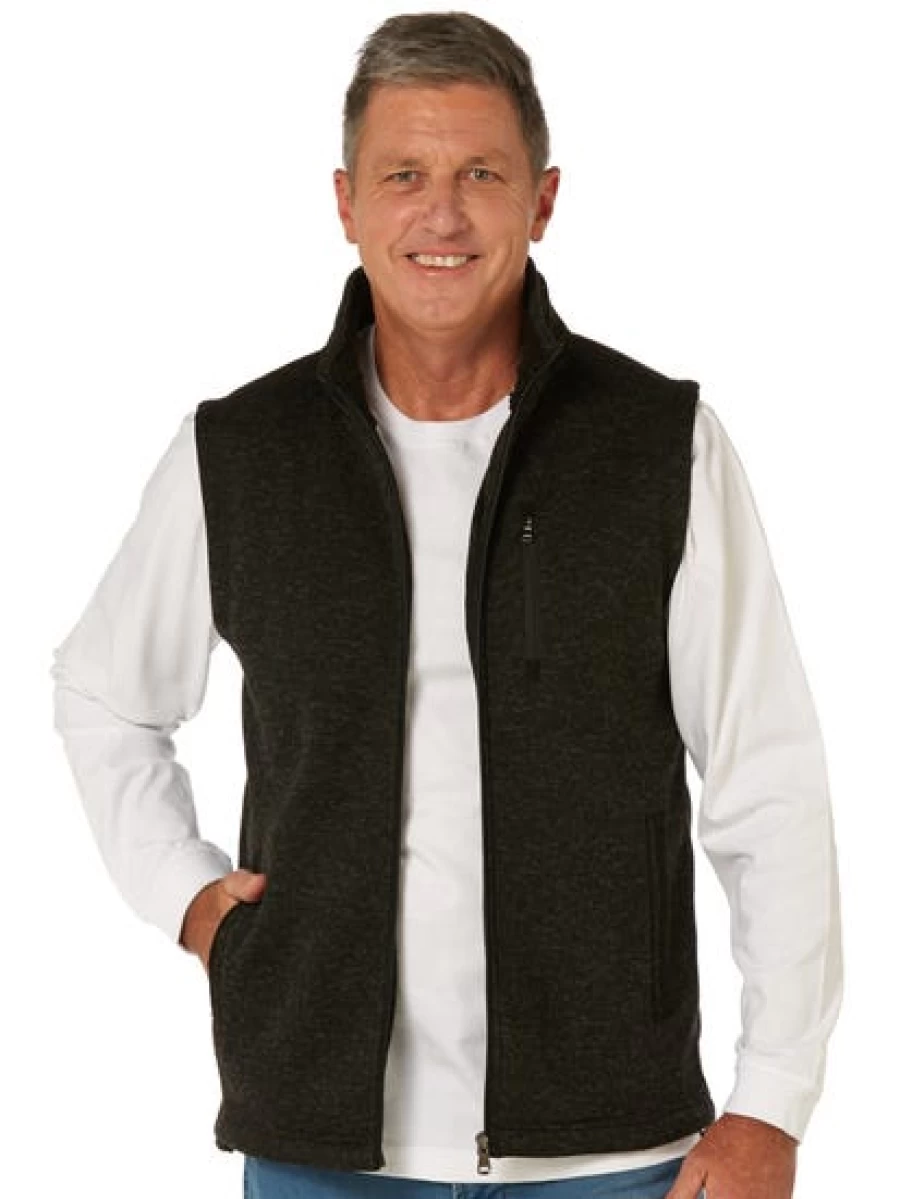 Men's Cougars Full Zip Sherpa Lined Charcoal Fleece Vest for Winter Warmth