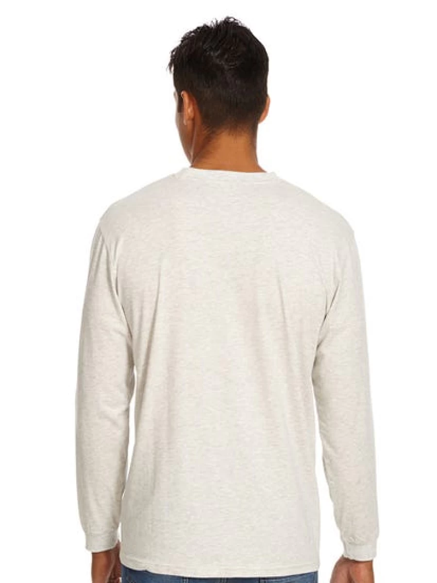 Lowes Men's White Marle Crew Neck Long Sleeve T-Shirt