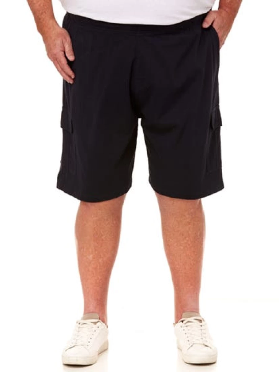 DBK Men's Navy Elastic Waist Stretch Cargo Shorts with Comfort Fit
