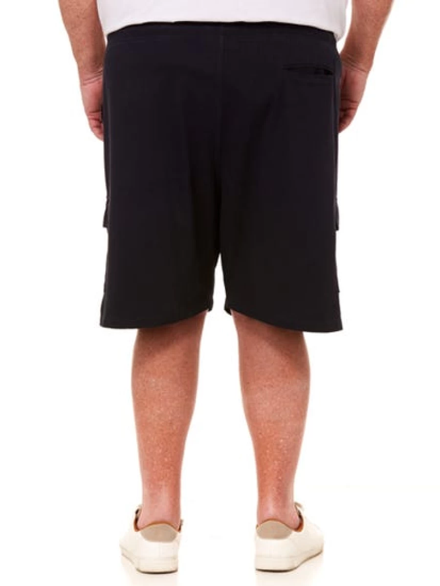 DBK Men's Navy Elastic Waist Stretch Cargo Shorts with Comfort Fit