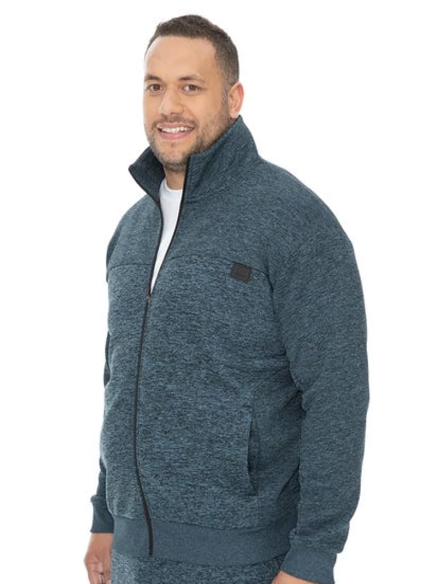 BUILT N FIT Men's Heavyweight Denim Jacket with Zip Closure - Big & Tall Sizes