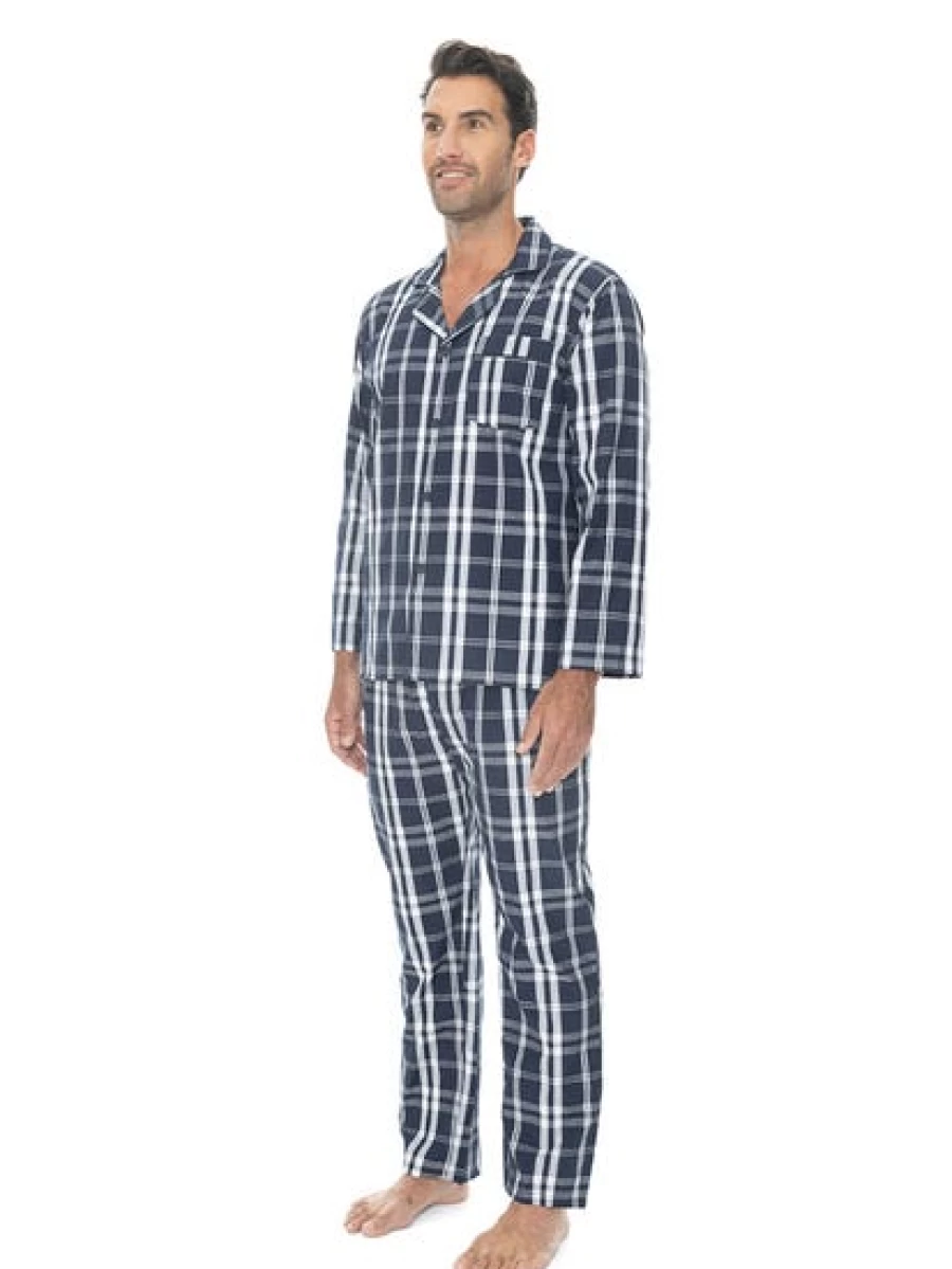 Lowes Men's Tropical Print Long Sleeve Pajama Set for Comfortable Sleep