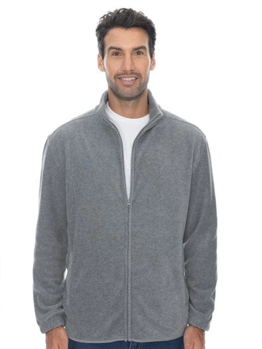 Lowes Men's Grey Marle Polar Fleece Zip-Up Jacket