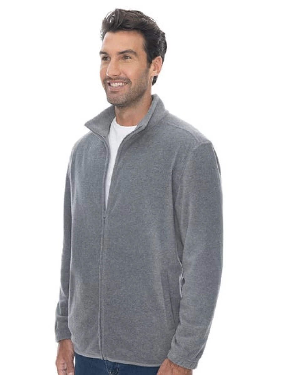 Lowes Men's Grey Marle Polar Fleece Zip-Up Jacket