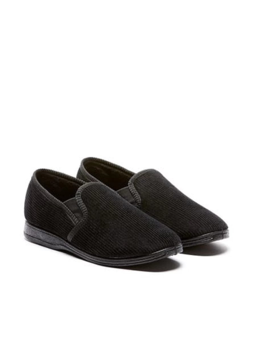 Lowes Men's Grosby Blake Memory Foam Slippers in Black