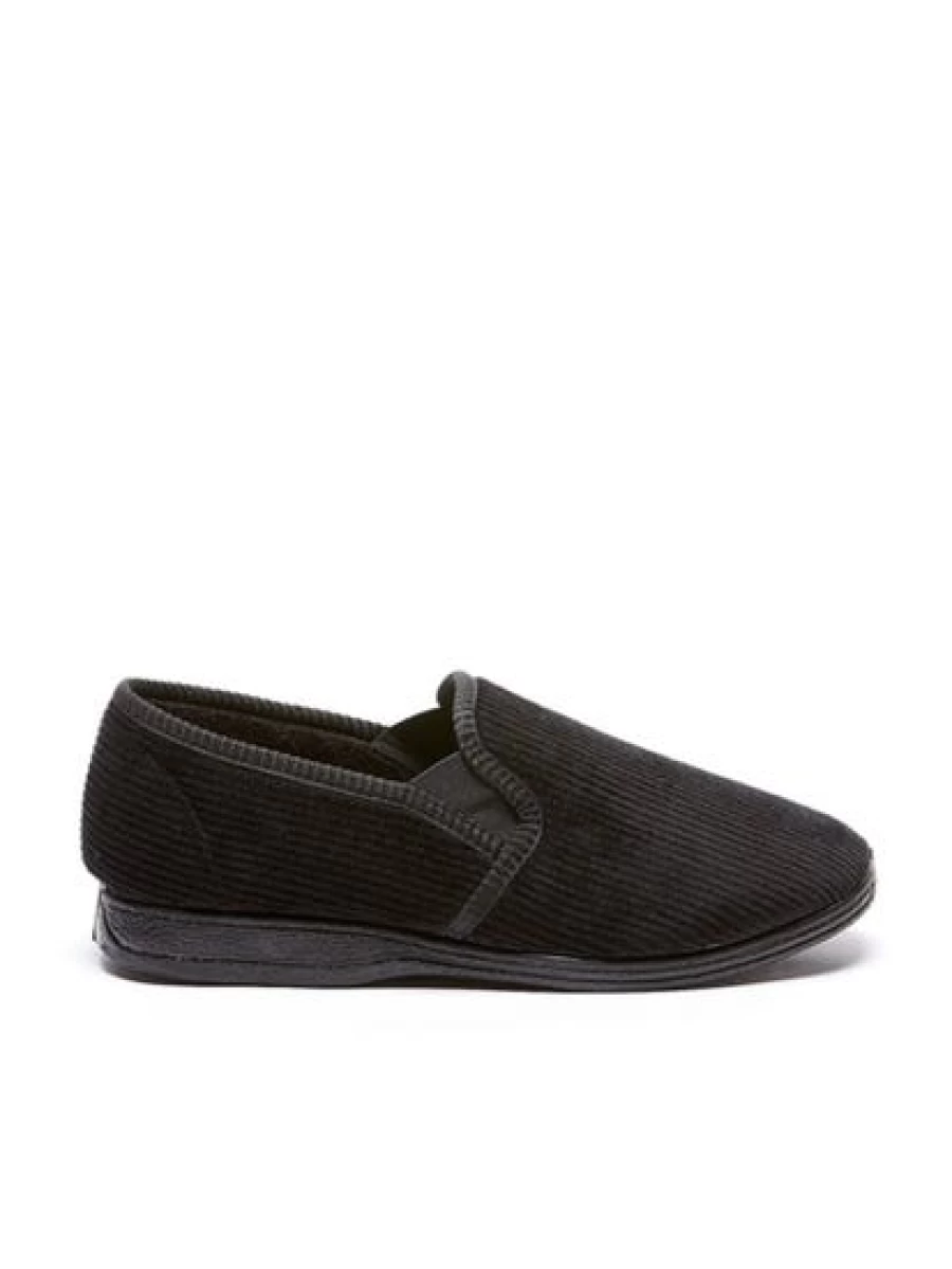 Lowes Men's Grosby Blake Memory Foam Slippers in Black