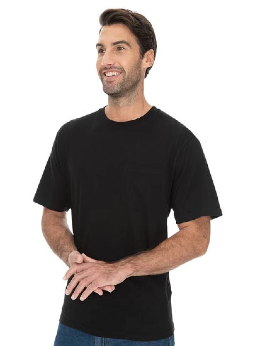 Lowes Men's Cotton Jersey Regular Fit Black T-Shirt