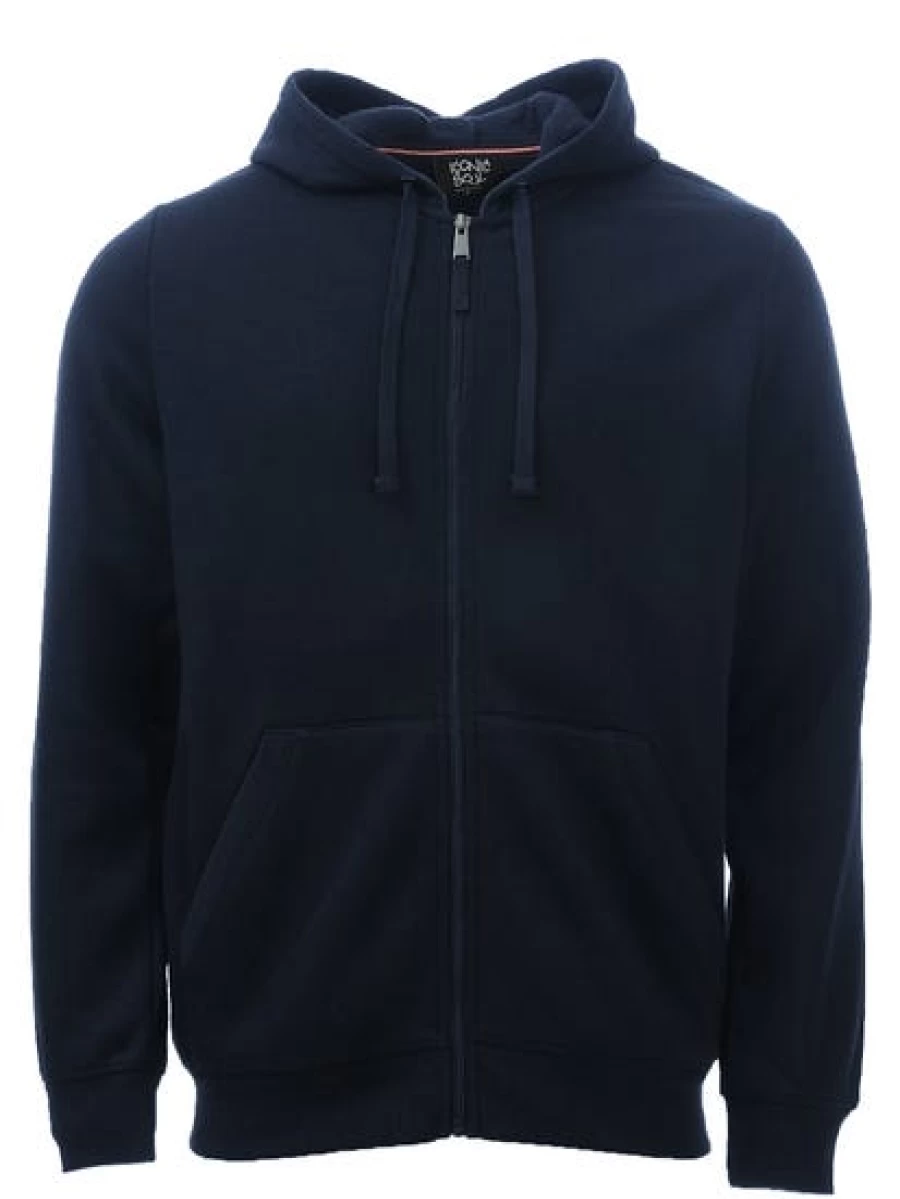 Iconic Soul Men's Navy Zip-Up Fleece Hoodie | Comfortable & Stylish Pullover Jacket