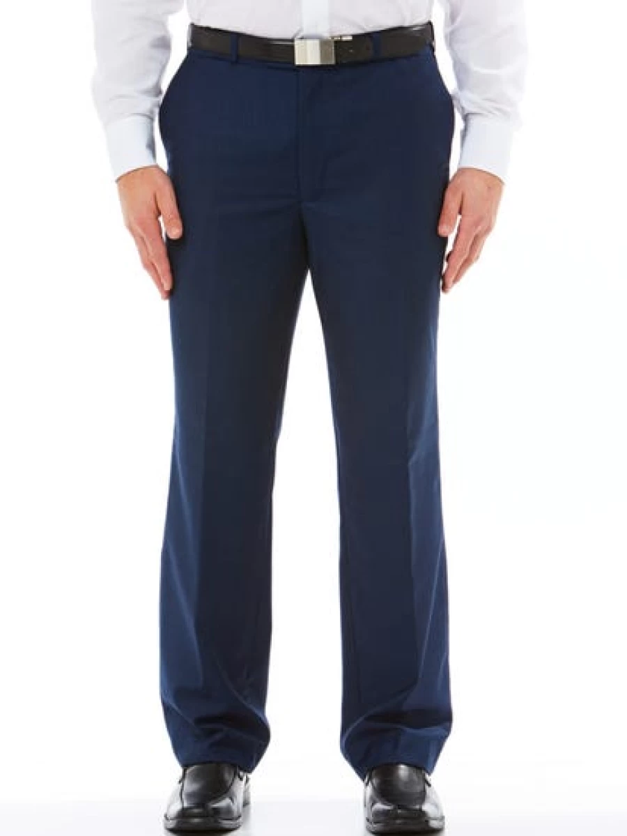 Robert Huntley Men's Navy Regular Fit Suit Trousers for Business Formal Wear