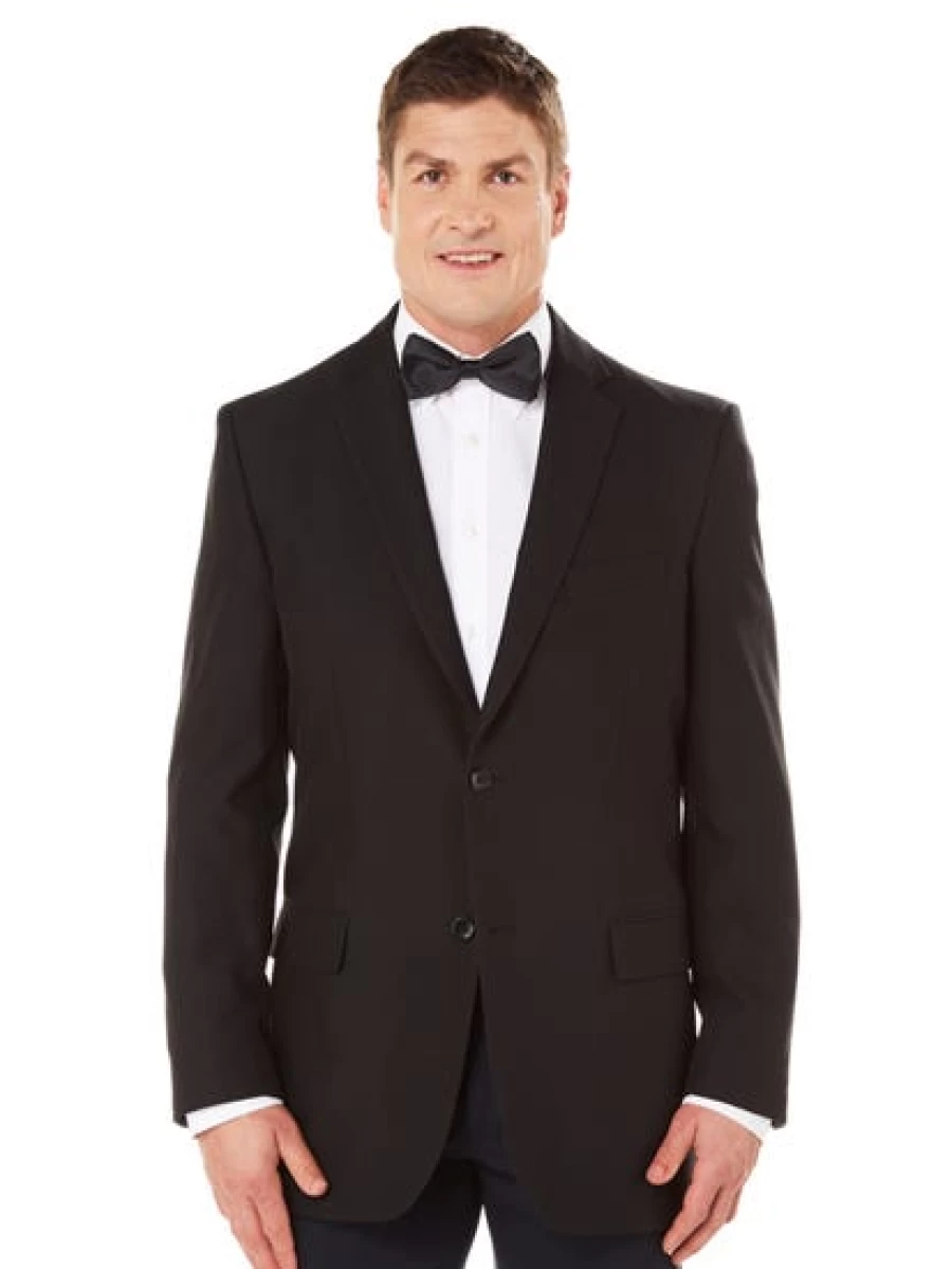 "Robert Huntley Men's Black Regular Fit Suit Jacket for Business Formal Wear"