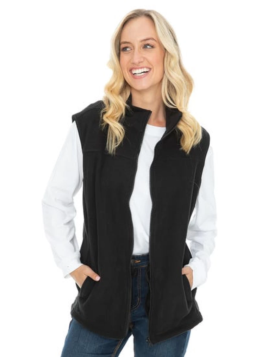 Lowes Men's Black Polar Fleece Vest - Warm Winter Insulated Outerwear