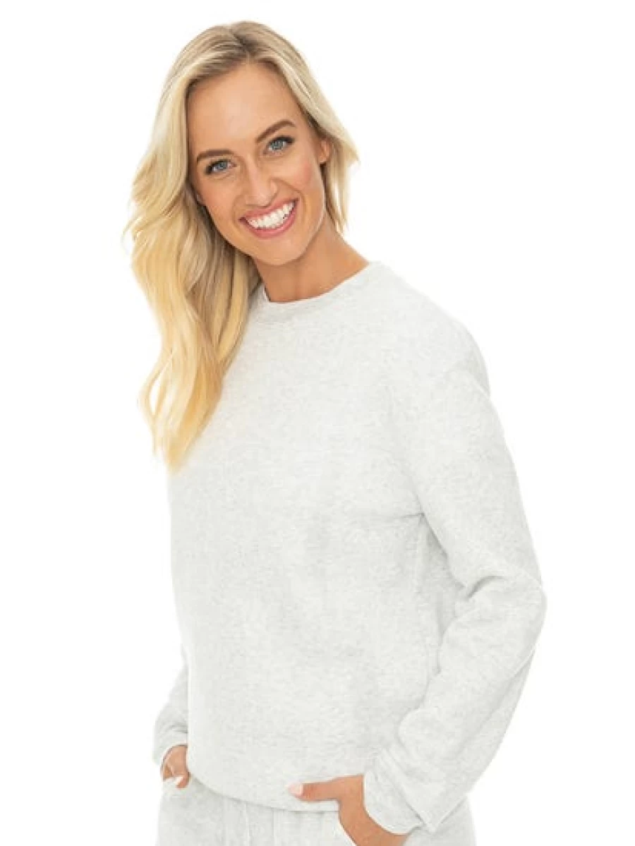 Lowes Men's White Marle Crew Neck Sloppy Joe Sweatshirt