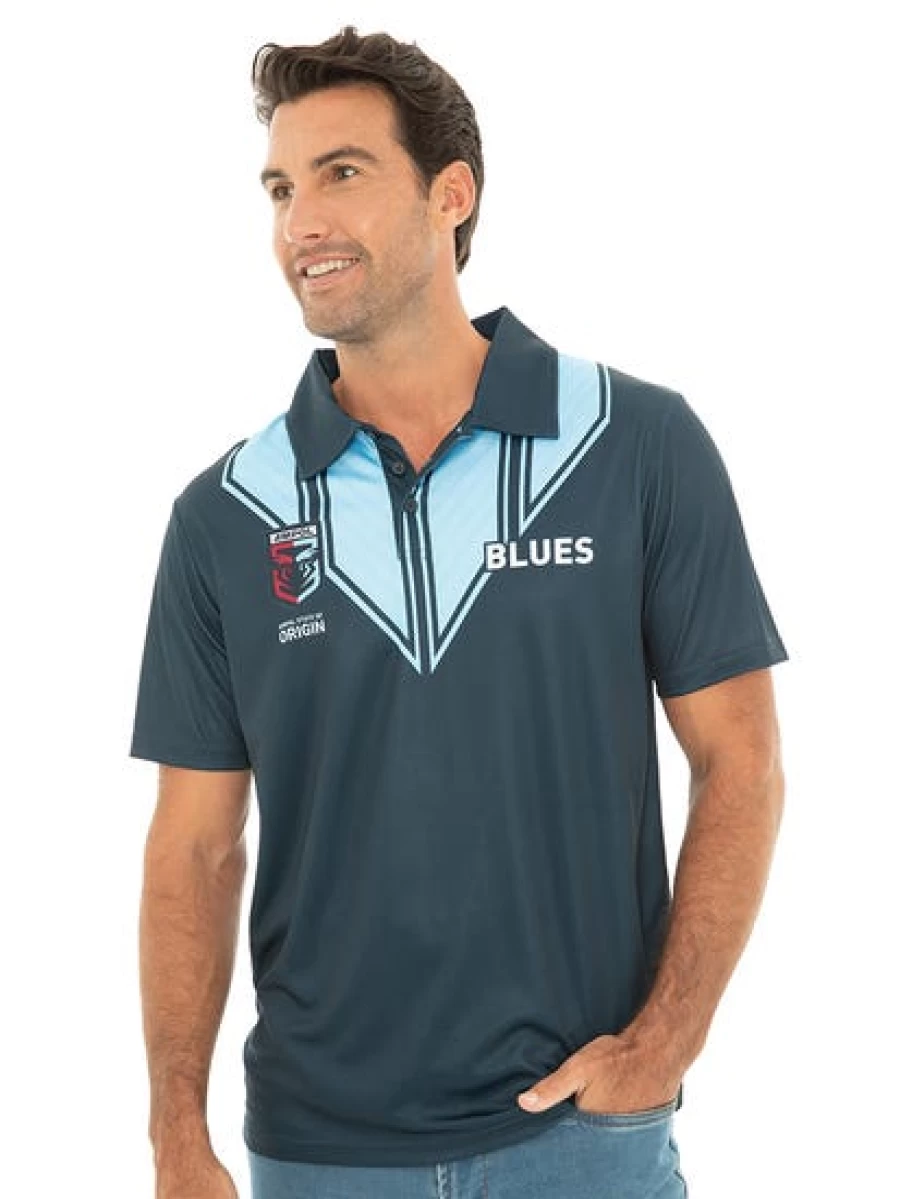 Licensed Men's Navy Polo Shirt - NSW Classic Fit Casual Top
