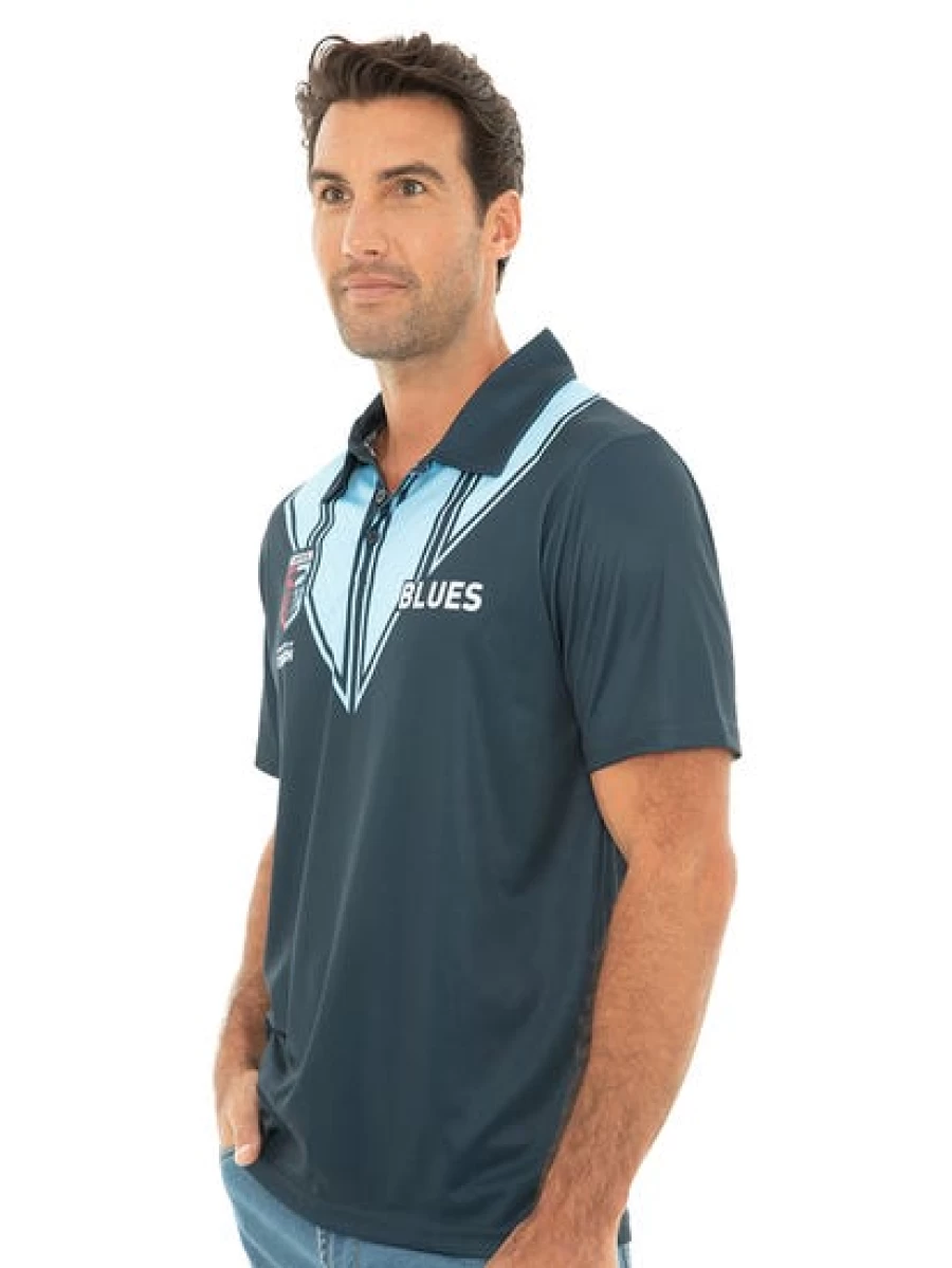 Licensed Men's Navy Polo Shirt - NSW Classic Fit Casual Top