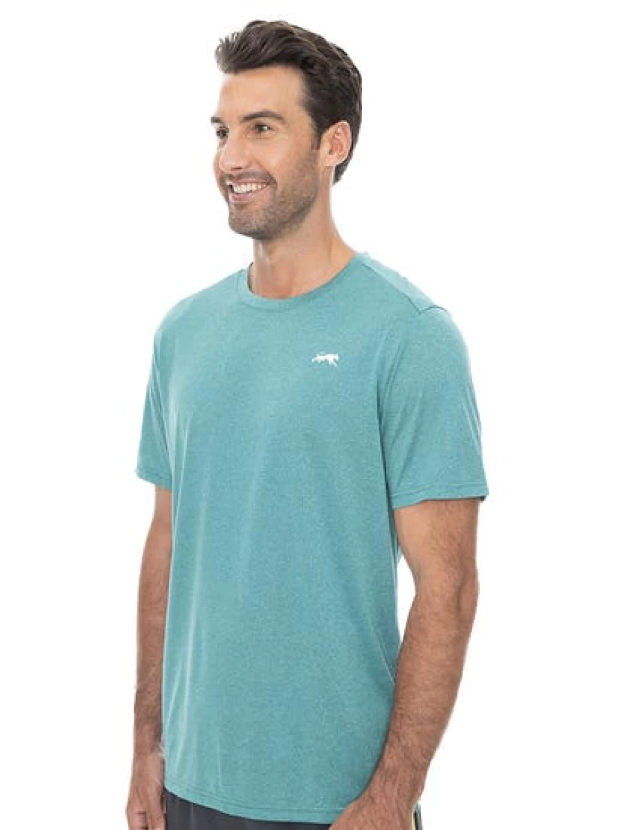 Cougars Men's Active Performance T-Shirt - Breathable Aqua Blue Workout Tee