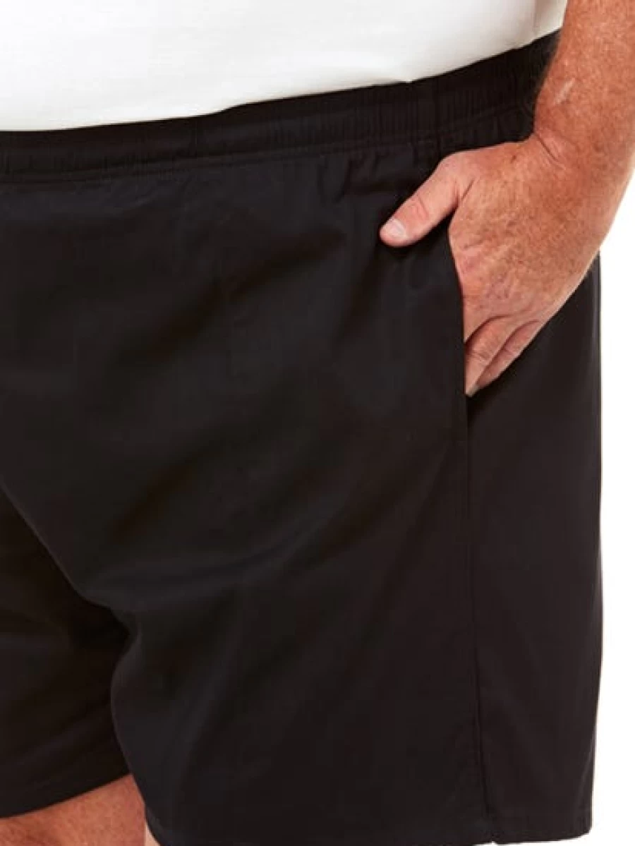 Lowes Men's Ruggers Long Leg Black Shorts - Durable Comfort for Active Wear