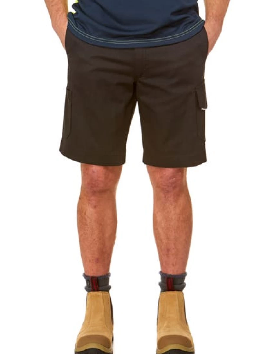 King Gee Men's Work Cool 2 Rip Stop Shorts - Durable Black Work Shorts for Men