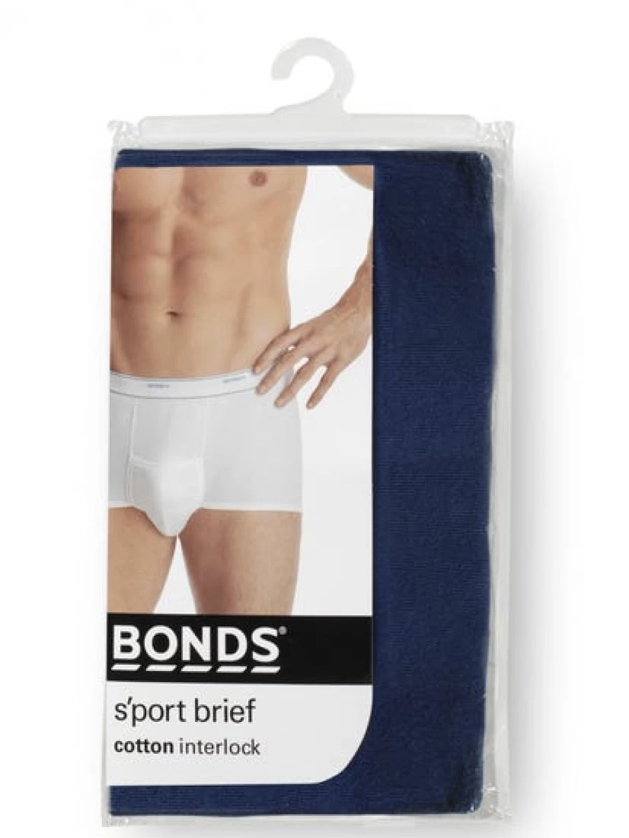Lowes Men's Navy Blue Sport Briefs - Comfortable Cotton Underwear for Active Wear