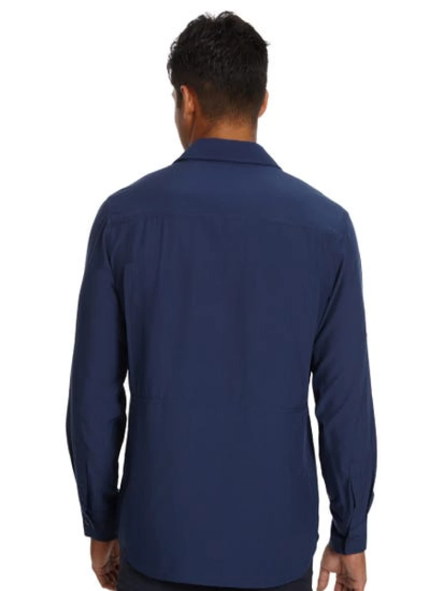 Outer Peak Men's Navy Blue Long Sleeve Casual Shirt for Outdoor Activities