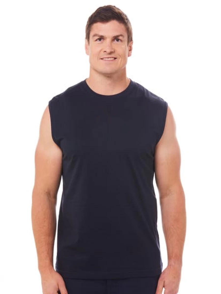 Lowes Men's Navy Blue Cotton Jersey Muscle Fit T-Shirt