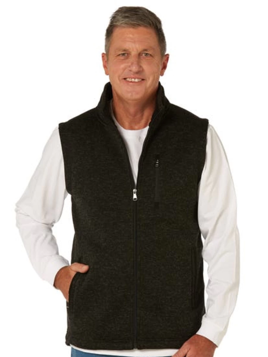 Men's Cougars Full Zip Sherpa Lined Charcoal Fleece Vest