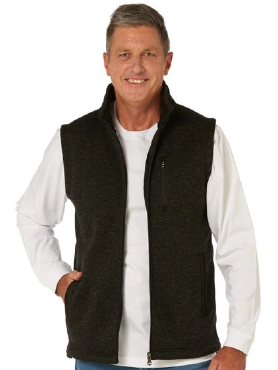 Men's Cougars Full Zip Sherpa Lined Charcoal Fleece Vest