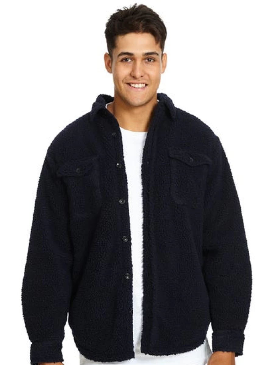 Lowes Men's Navy Blue Fleece Pullover Top