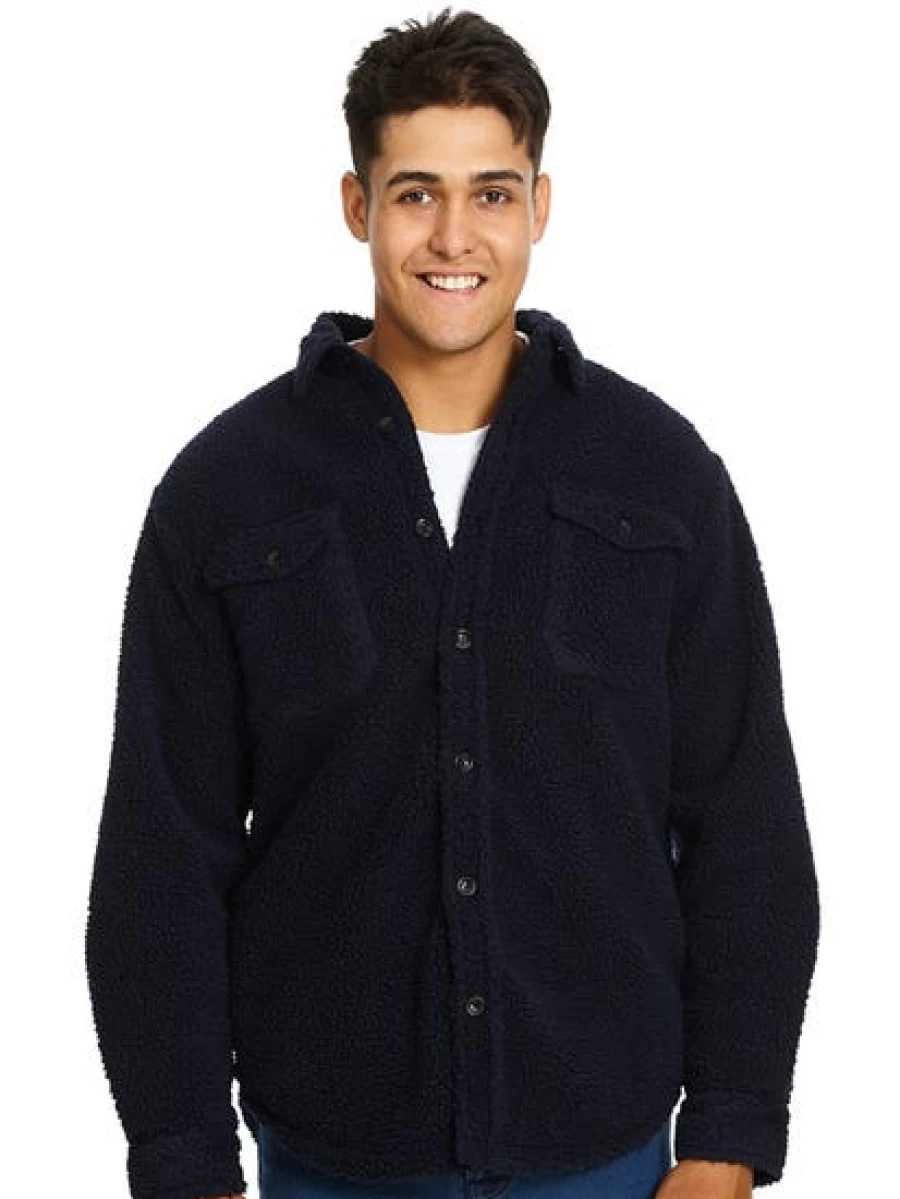 Lowes Men's Navy Blue Fleece Pullover Top