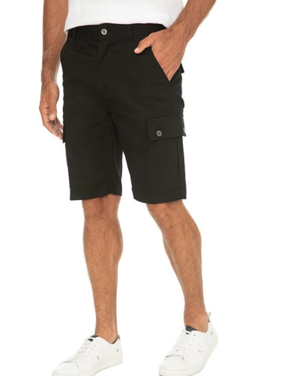Men's Stretch Canvas Cargo Shorts by Traders - Durable & Comfortable Black Outdoor Shorts