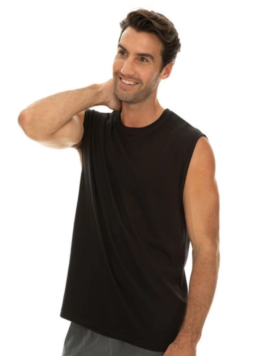 Lowes Men's Black Cotton Jersey Muscle Fit T-Shirt