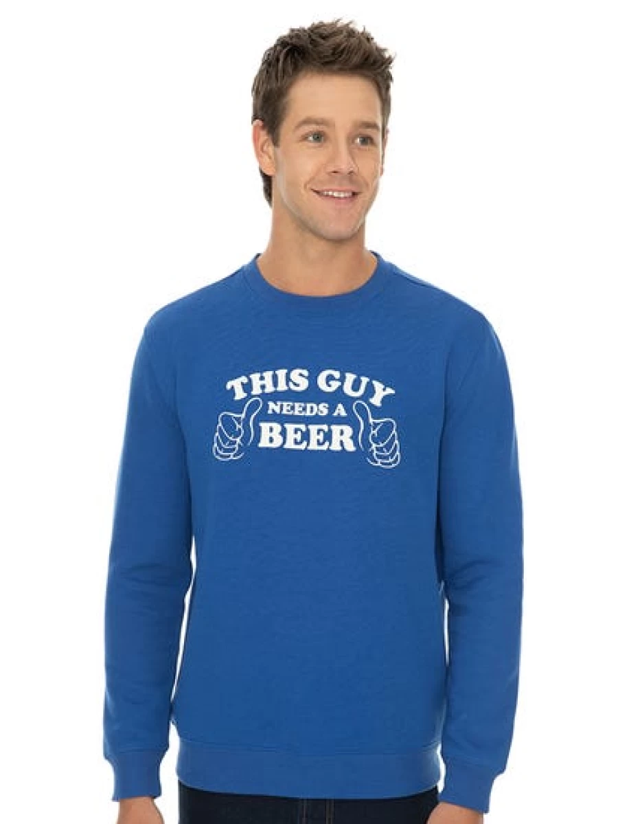 Lowes Men's Casual Blue Beer Graphic T-Shirt Sloppy Joe Tee