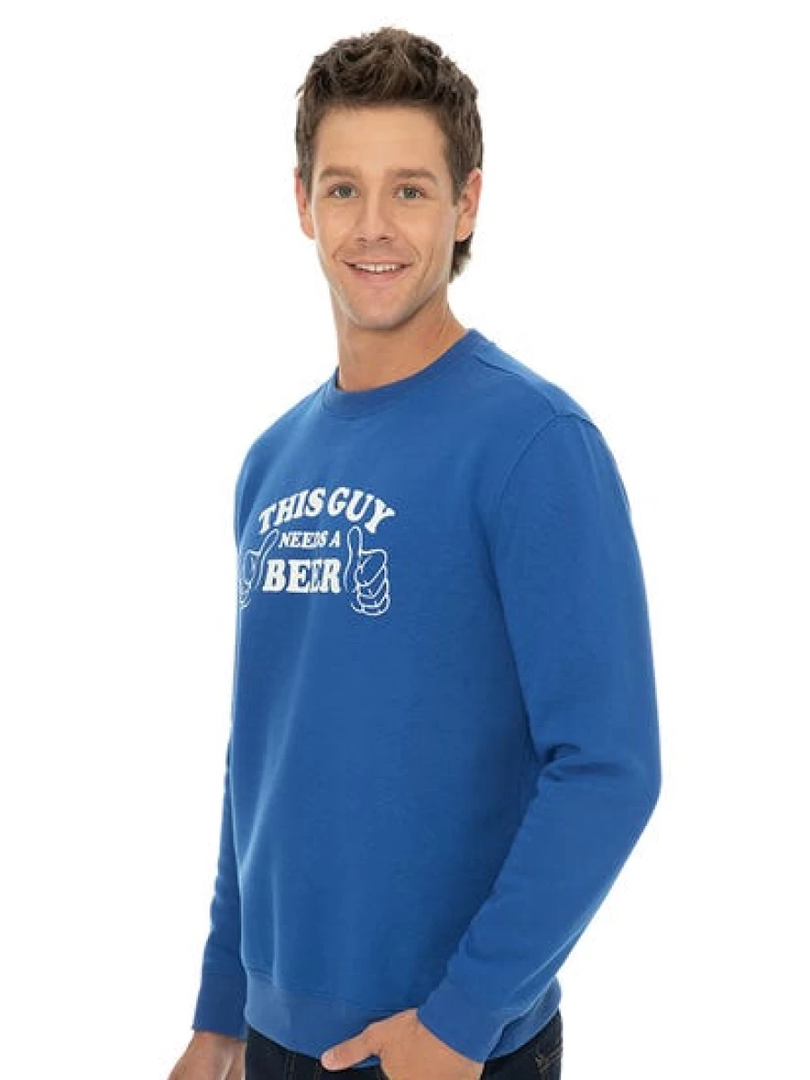 Lowes Men's Casual Blue Beer Graphic T-Shirt Sloppy Joe Tee