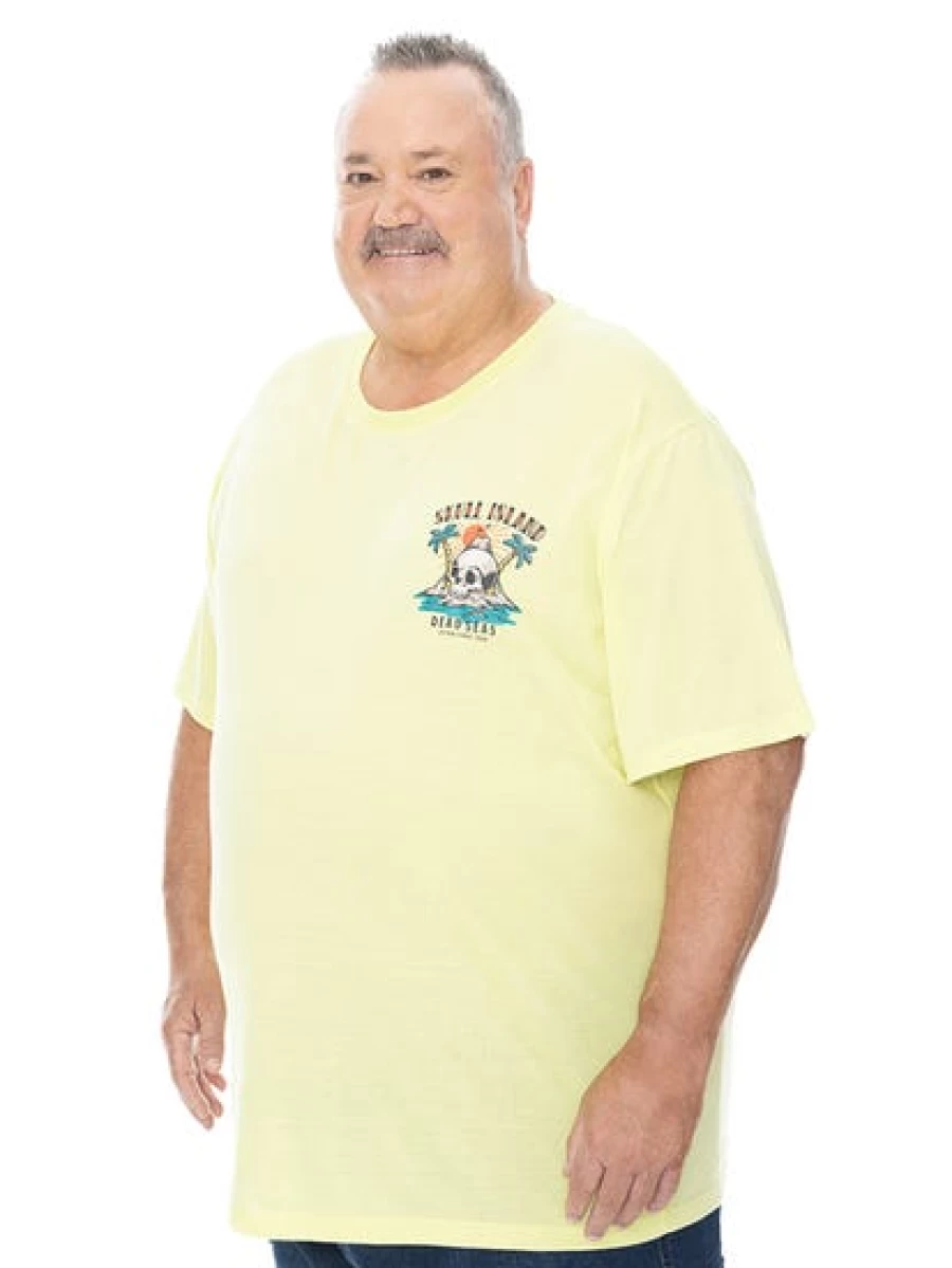 BUILT N FIT Men's Skull Island Graphic T-Shirt - Big & Tall Skull Print Tee