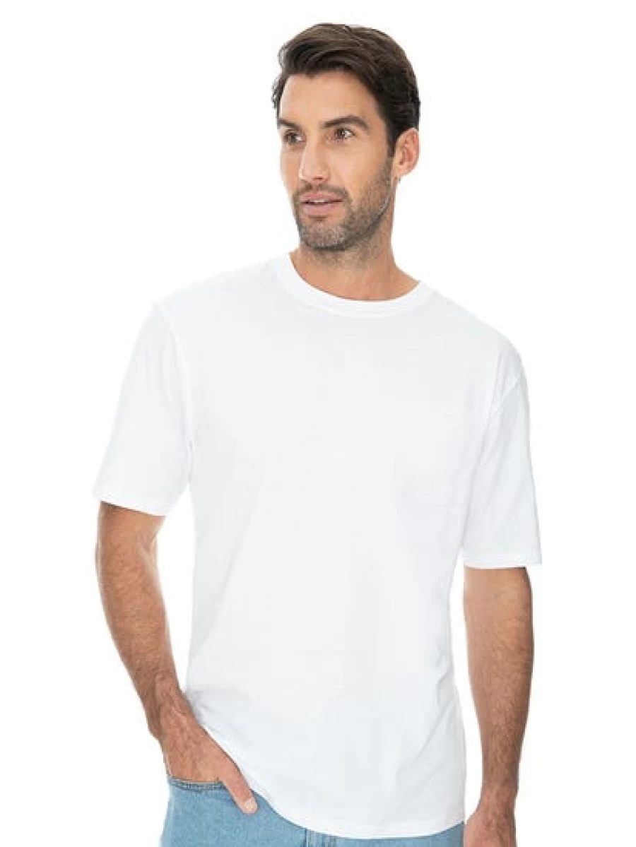 Lowes Men's Contemporary White Crew Neck T-Shirt - Classic Fit Casual Tee