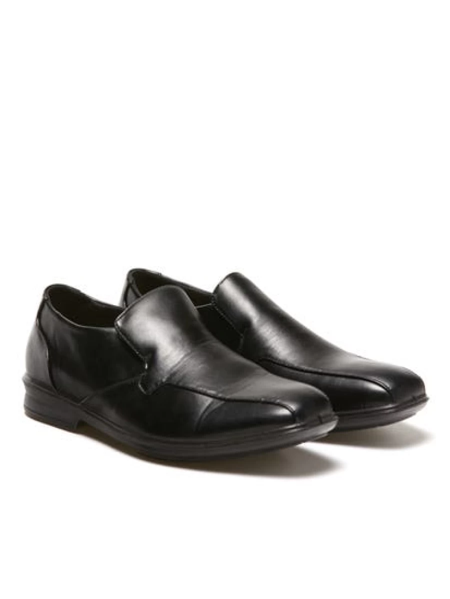 Grosby Men's Oscar Black Slip-On Shoes - Comfortable Casual Loafers