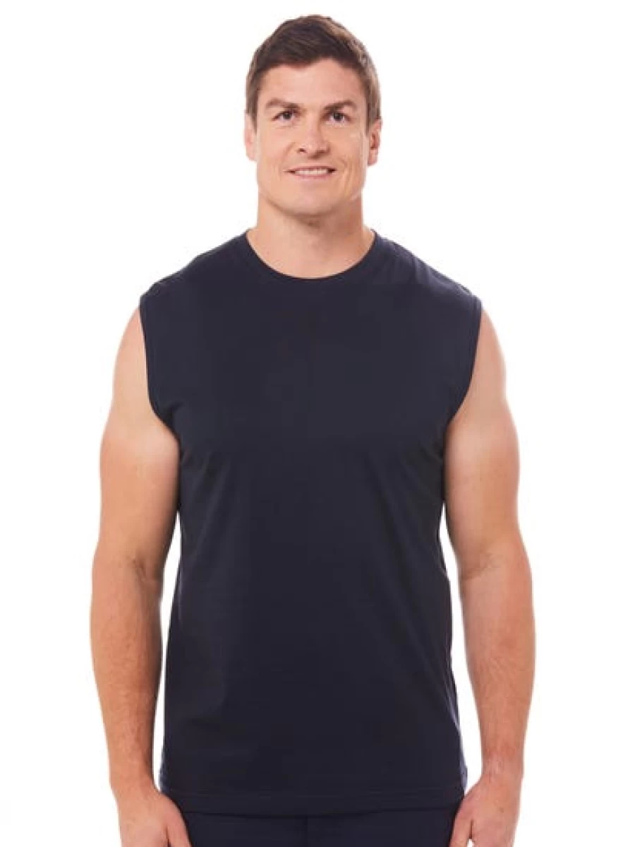 Lowes Men's Navy Blue Cotton Jersey Muscle Fit T-Shirt