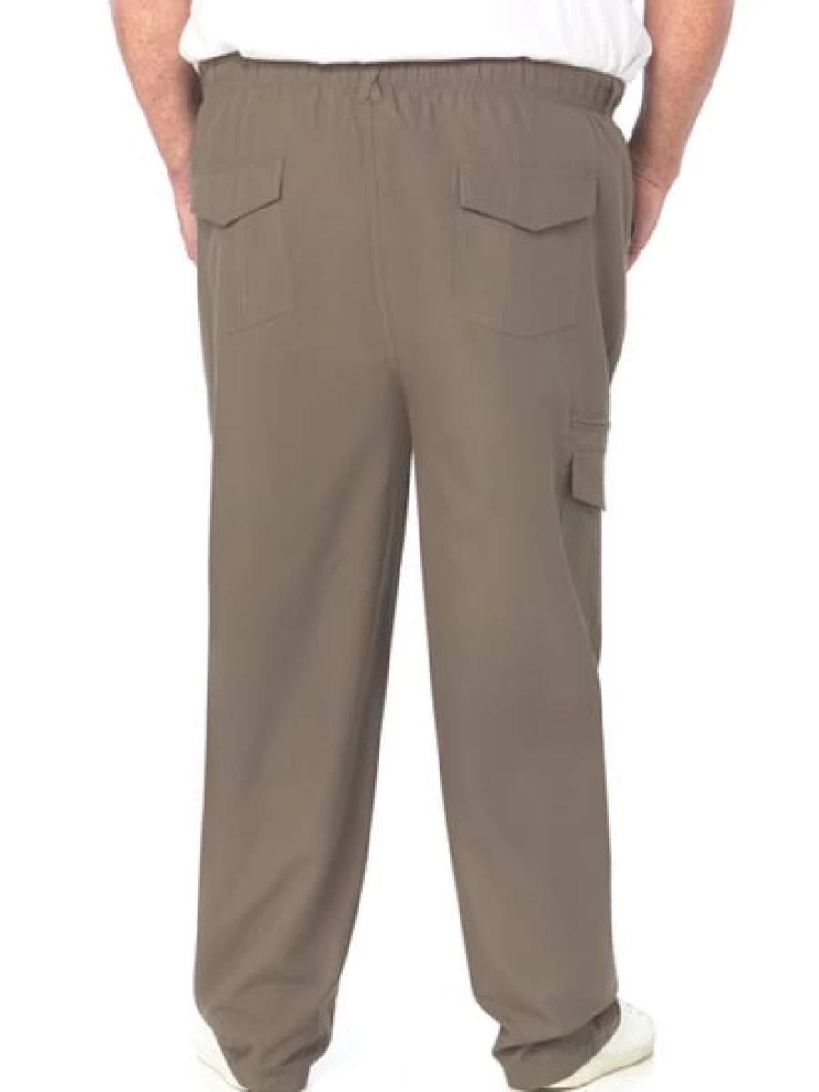 DBK Men's Big & Tall Relaxed Fit Cargo Pants - Comfortable Khaki Tactical Trousers
