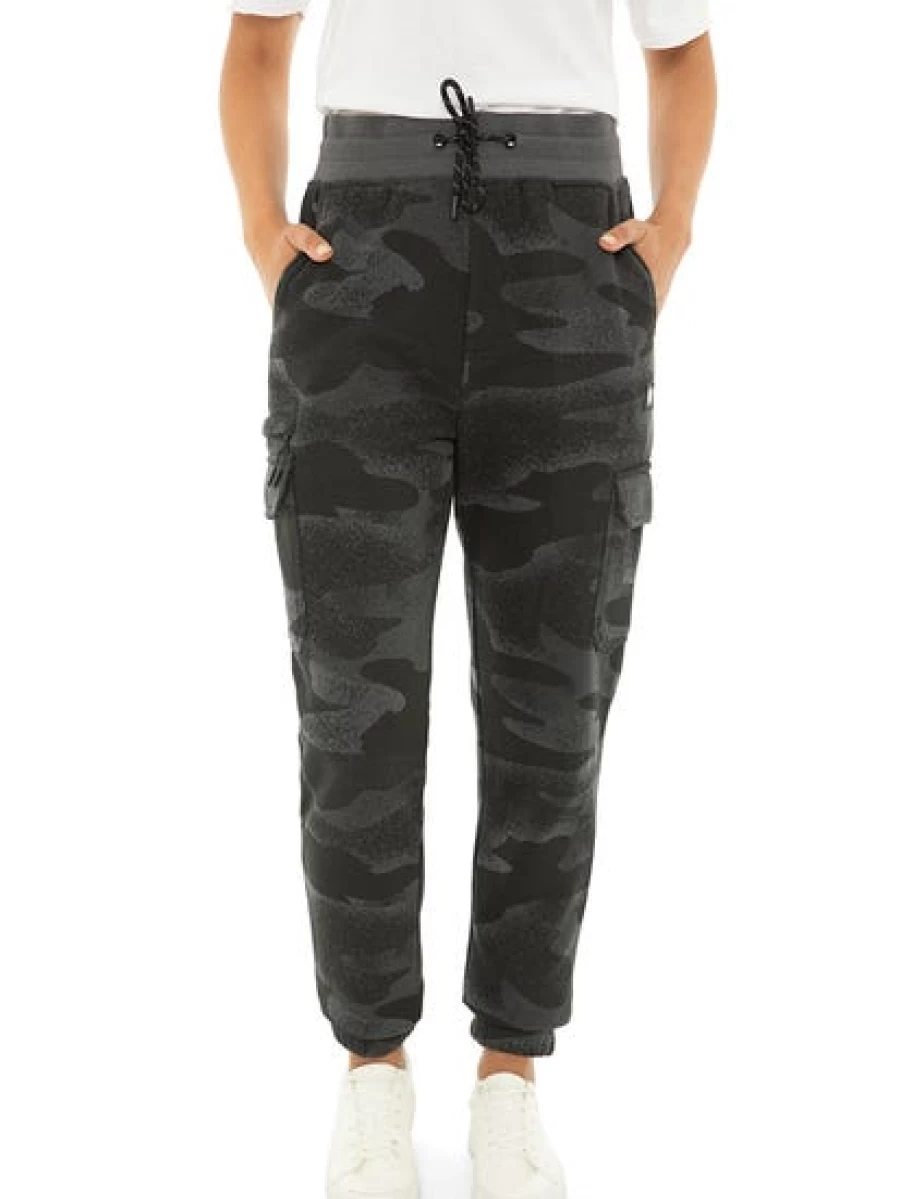 TROJAN Unisex Camo Grey Fleece Track Pants - Comfortable & Stylish Casual Wear