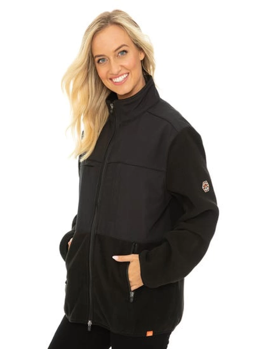 Outer Peak Men's Black Polar Fleece Zip-Up Jacket - Warm Winter Fleece Coat