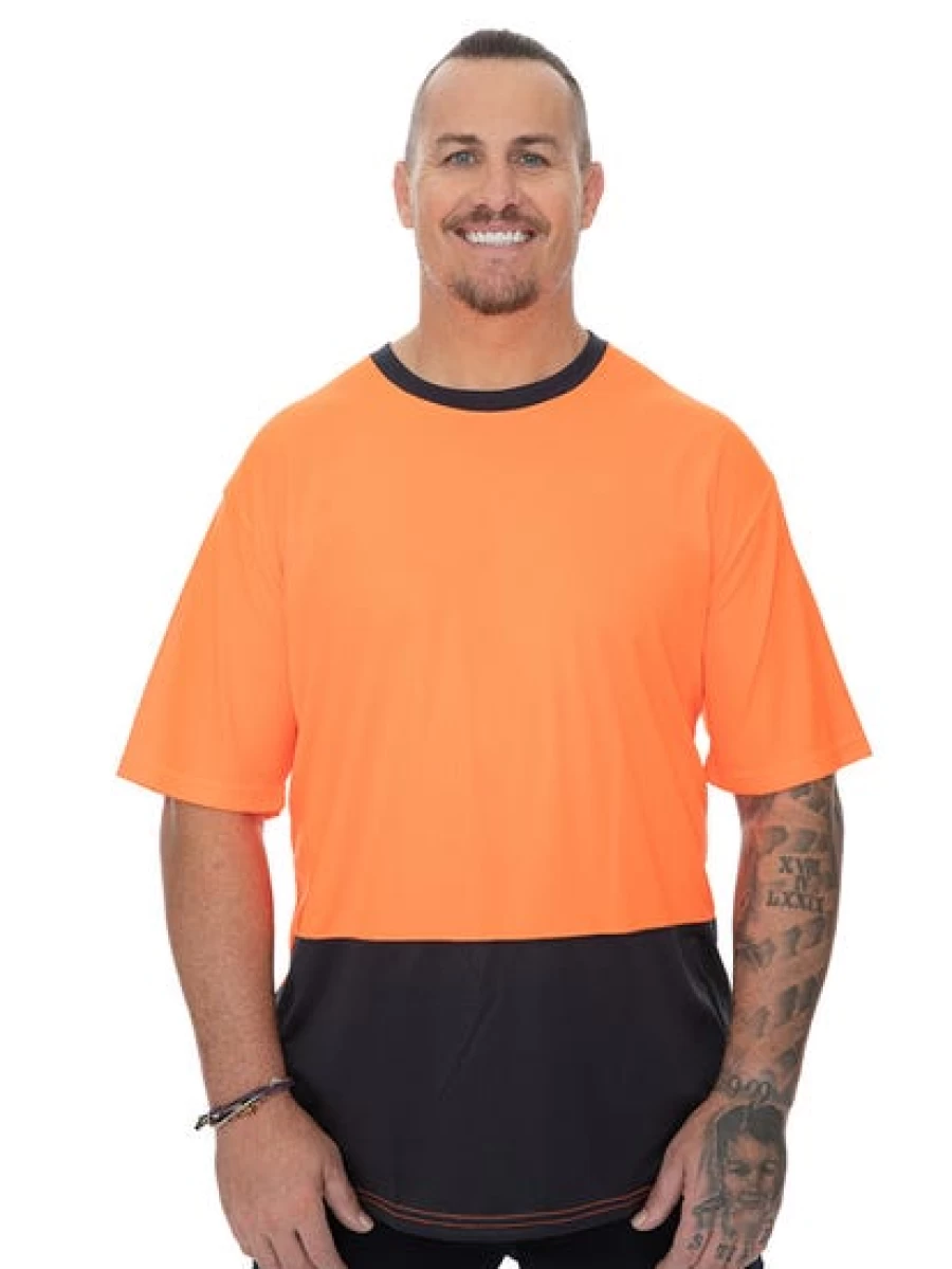 Traders Men's 308 His Vis Crew Neck T-Shirt in Orange
