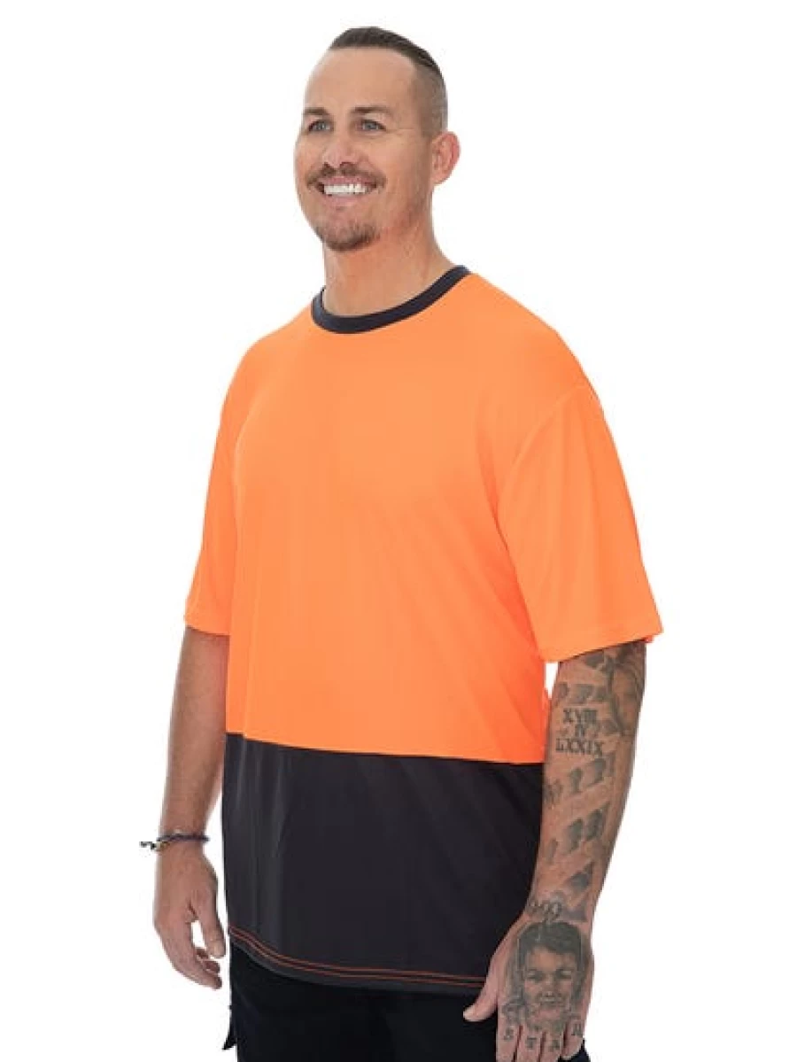 Traders Men's 308 His Vis Crew Neck T-Shirt in Orange