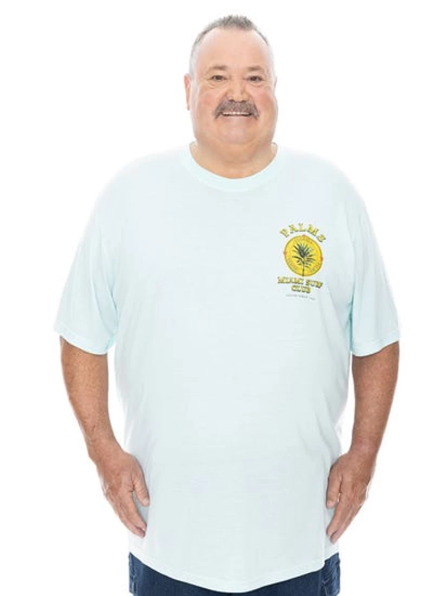Built N Fit Men's Big & Tall Miami Surf Club Graphic T-Shirt - Comfortable Casual Beach Tee