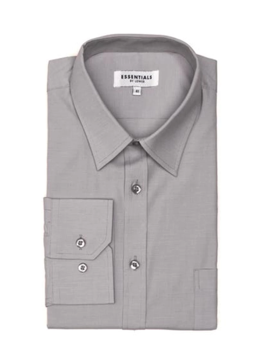 Essential Men's Business Shirt in Grey - Classic Fit by Essential